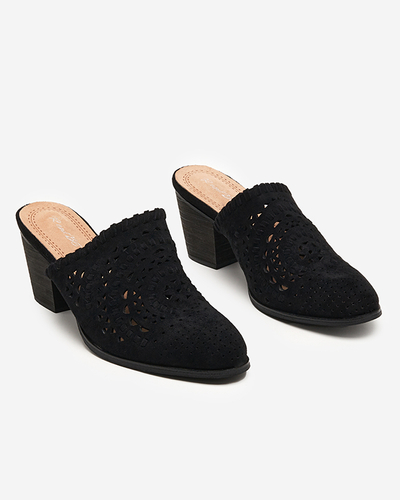 Pantofi de damă negri Aqarion cu toc înalt - Încălțăminte