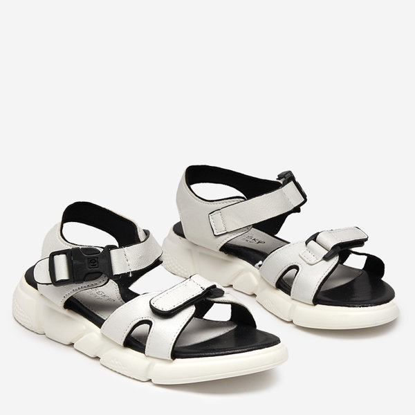 Sandale strălucitoare pentru copii în Leepe-Shoes alb