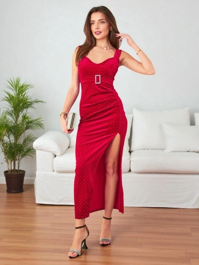 Rochie midi pentru femei Royalfashion cu cristale stras