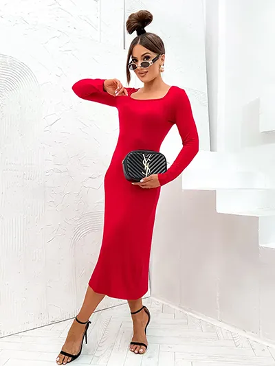 Rochie lungă de țesătură pentru femei de la Royalfashion