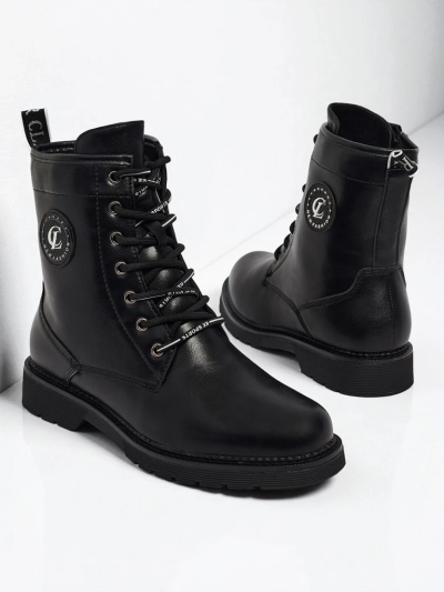 Botine de damă Tavira din piele ecologică cu șireturi