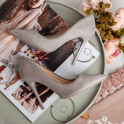 Szare szpilki Braelynn - Obuwie