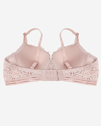 Sutien damă căptușit cu dantelă roz închis - Lenjerie intima