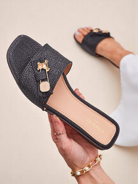 Royalfashion Șlapi de damă din paie Sandale Aurelia