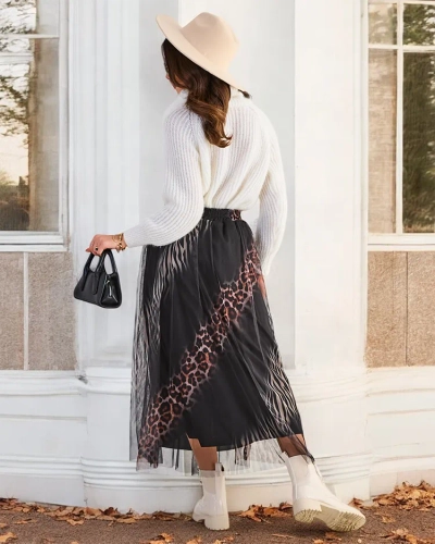 Fustă midi pentru femei cu model de la Royalfashion cu tulle