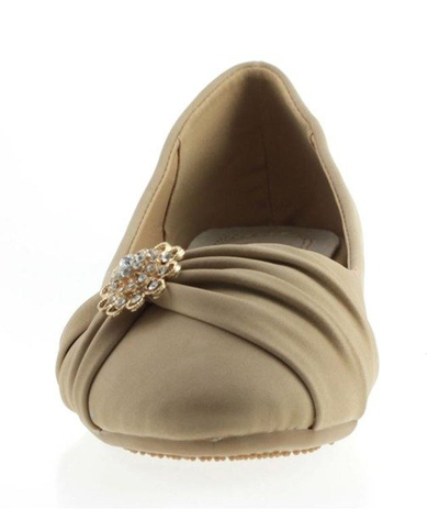 Baleriny z ozdobą w kolorze khaki Kahella - Obuwie
