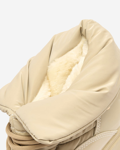 Royalfashion Cizme de zăpadă slip-on pentru femei de culoare maro deschis Dabenda