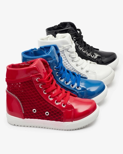 Adidași albi cu vârf înalt pentru fete Borris- Footwear