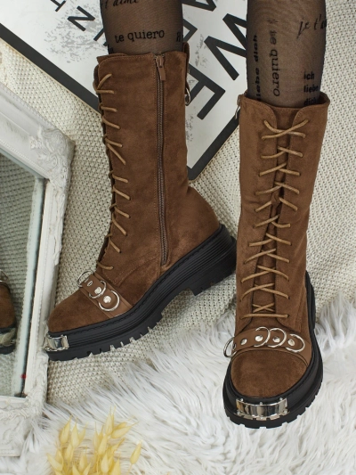 Royalfashion Botine de damă cu șireturi Werces