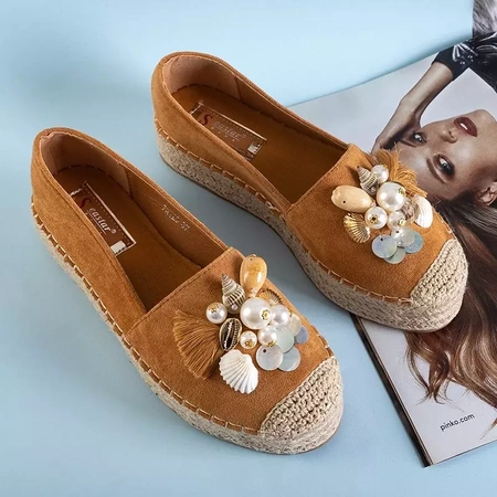 OUTLET Espadrile dama maro cu ornamente Ainura - Pantofi