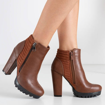 Cizme pentru femei cu fermoar decorativ de cămilă Santiago - Încălțăminte