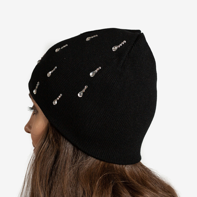 Palarie neagra dama cu zirconiu cubic - Accesorii