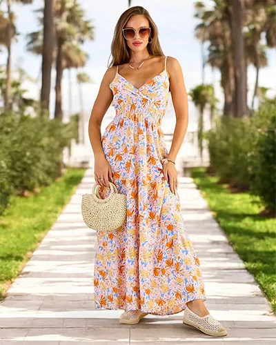 Royalfashion Rochie midi din bumbac pentru femei