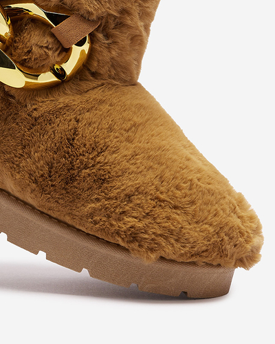 Cizme de zăpadă pentru femei Camel cu blană Sattopa- Footwear