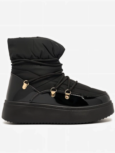 Royalfashion Cizme de zăpadă slip-on pentru femei în negru Dabenda