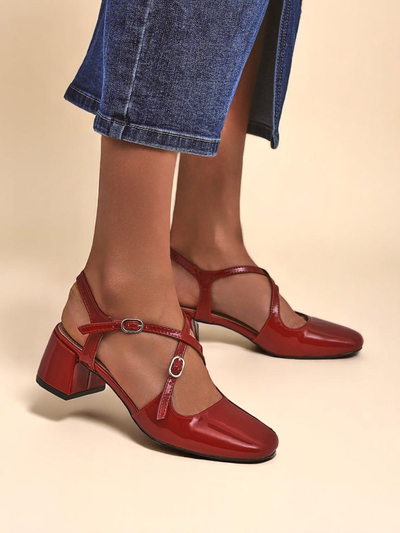 Royalfashion Pantofi damă cu toc jos și barete decorative Lollita