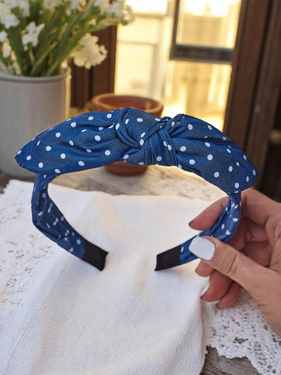 Royalfashion Bentiță de păr cu fundiță și buline Lilka