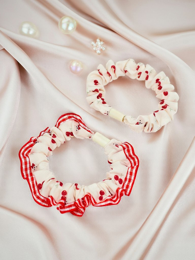 Royalfashion Set de 2 elastice de păr cu imprimeu Duettia