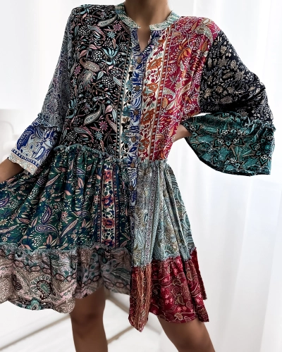 Royalfashion Rochie scurtă pentru femei cu model colorat