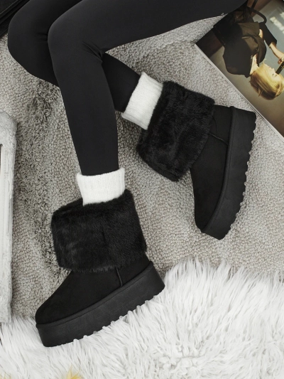 Ghete tip snowboots de damă cu blană artificială Irelle