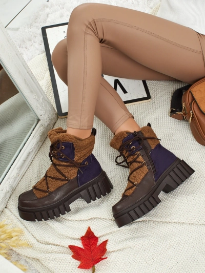 Botine workeri de damă cu blană Cindora