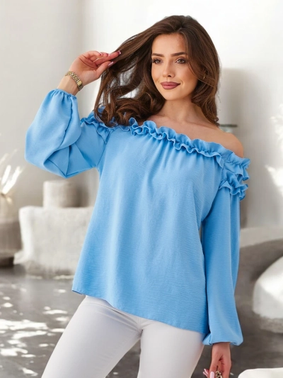 Bluză Royalfashion pentru femei în stil spaniol cu volane