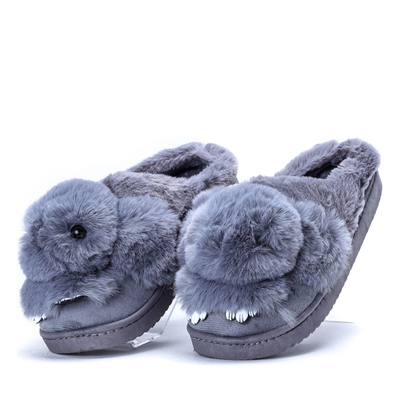 Szare kapcie Minny - Obuwie