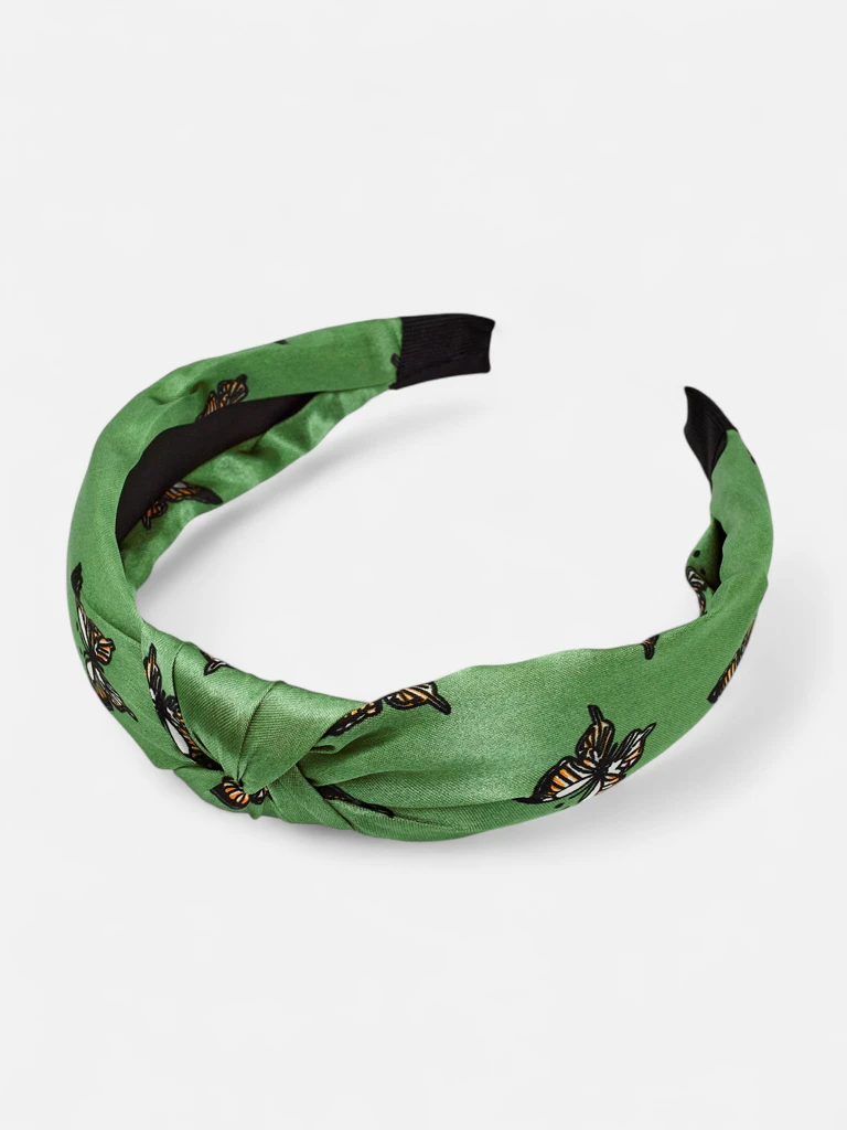 Royalfashion Plaid Headband with Butterflies Butterfly Weave