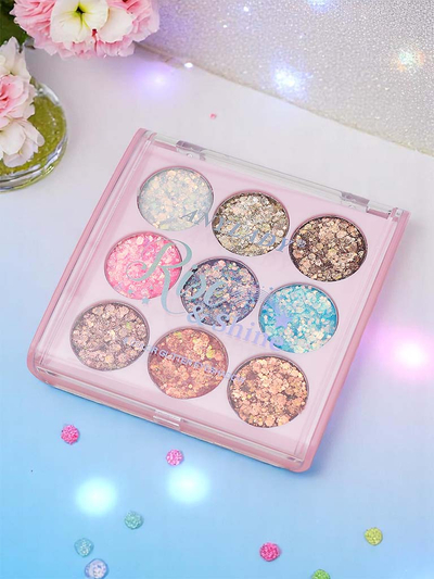 Paleta de 9 farduri de pleoape cu sclipici