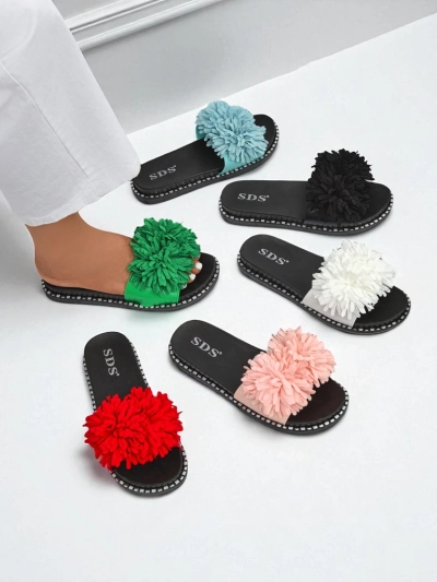 Royalfashion Slippers de mujer con suela plana Flora Blide