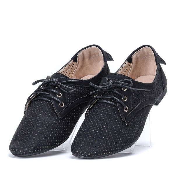 Czarne półbuty ażurowe Arianeas - Obuwie