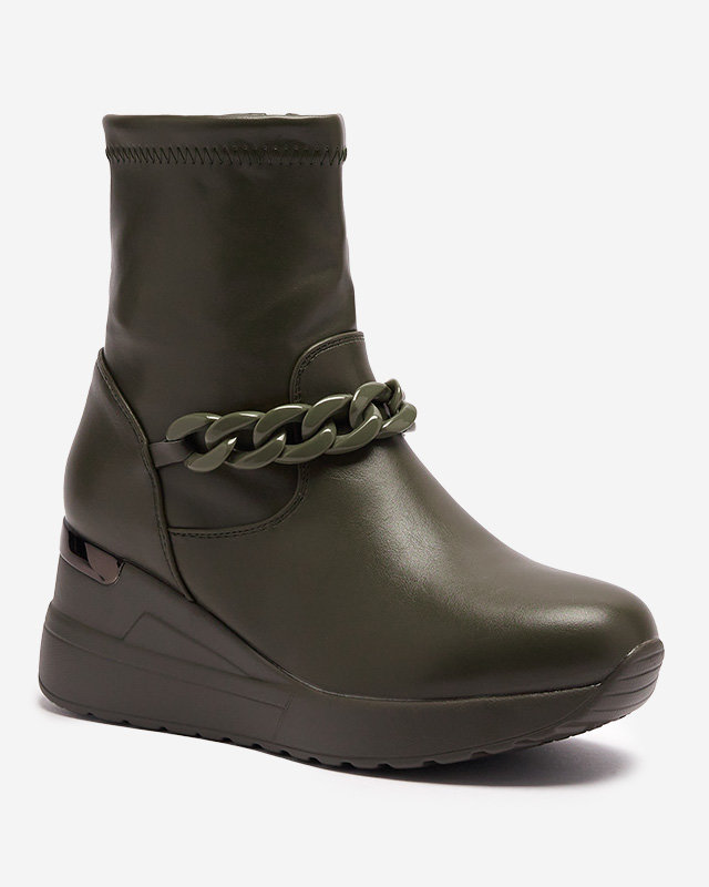 Cizme de damă verzi pe ancoră cu lanț Fefricca- Încălțăminte