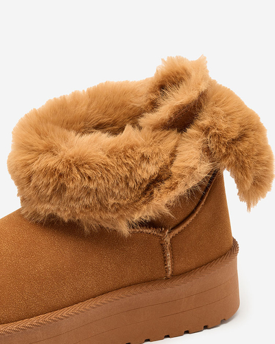 Royalfashion Boots a'la cizme de zăpadă pentru femei de culoare camel Goroggo
