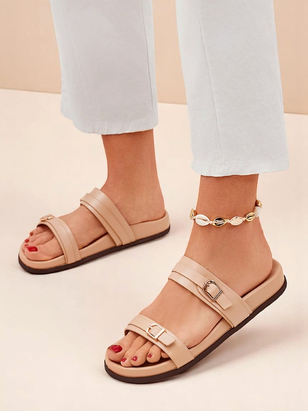 Royalfashion Papuci de damă din piele ecologică EcoTwins Slides