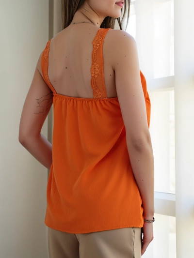 Royalfashion Bluză de femei cu bretele din dantelă