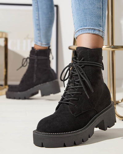 Cizme de damă negre cu toc negru Savet- Footwear