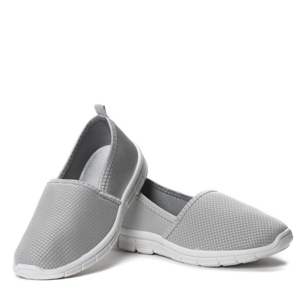 Dziecięce, szare slip on sportowe - Obuwie