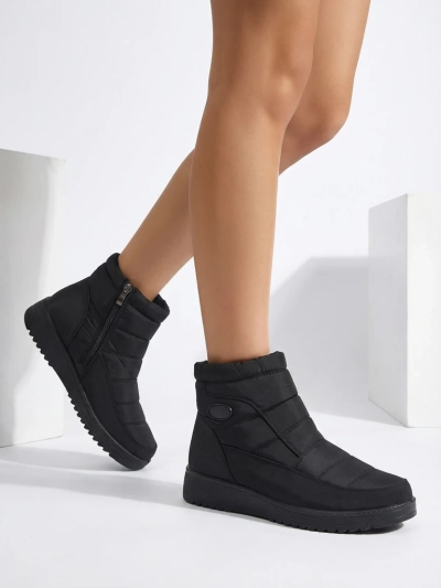 Botine Dama Athena Negre Din Material Textil Pentru Toamna si Iarna