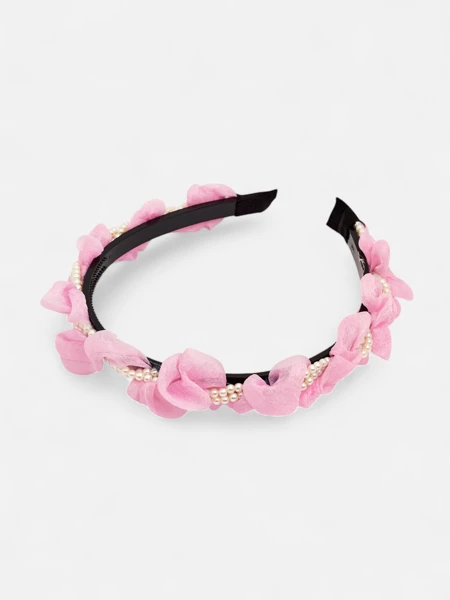 Royalfashion Opaska do włosów z marszczeniem i perełkami