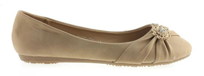 Baleriny z ozdobą w kolorze khaki Kahella - Obuwie
