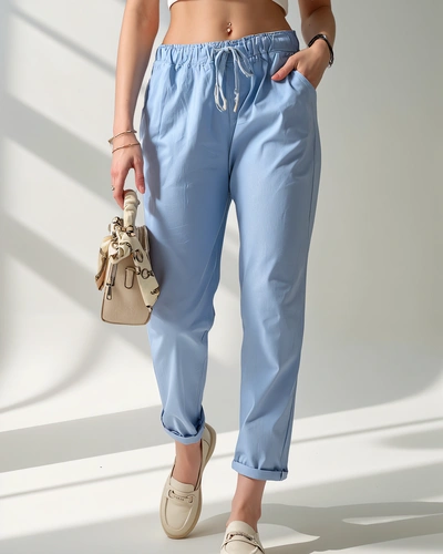 Royalfashion Pantaloni simpli din material pentru femei