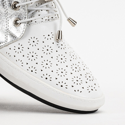 OUTLET Cizme slip-on ajurate copii Lonsi albe - Incaltaminte