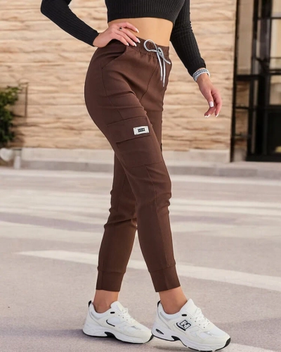 Royalfashion Pantaloni de luptă pentru femei din țesătură de bumbac