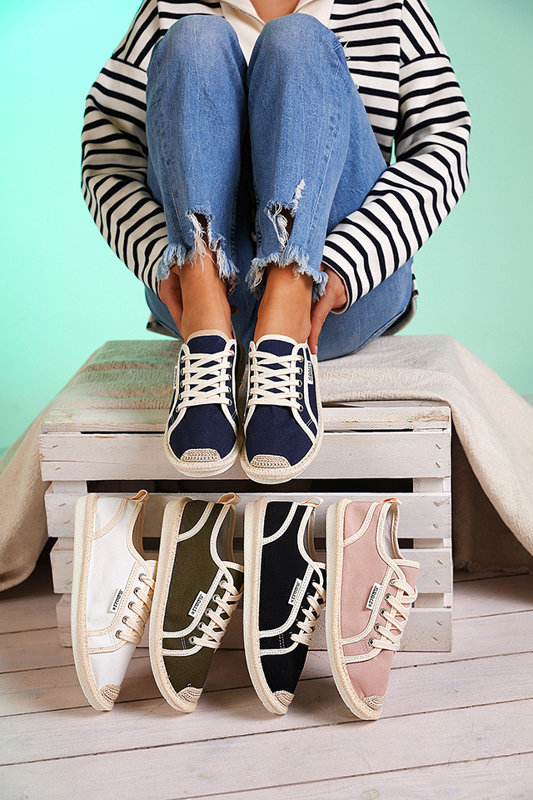 OUTLET Tenisi albi de dama Mokida tesuti - Incaltaminte