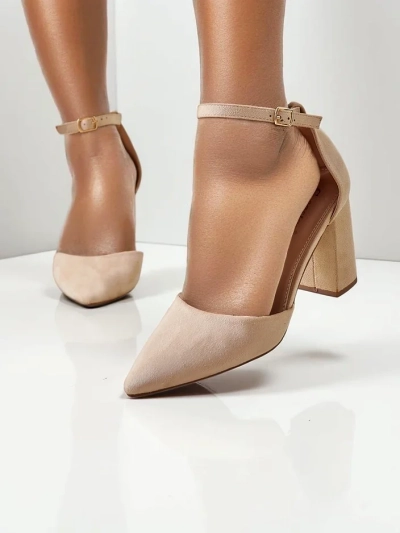 Royalfashion Pantofi cu toc pentru femei din eco-suede Caldeno