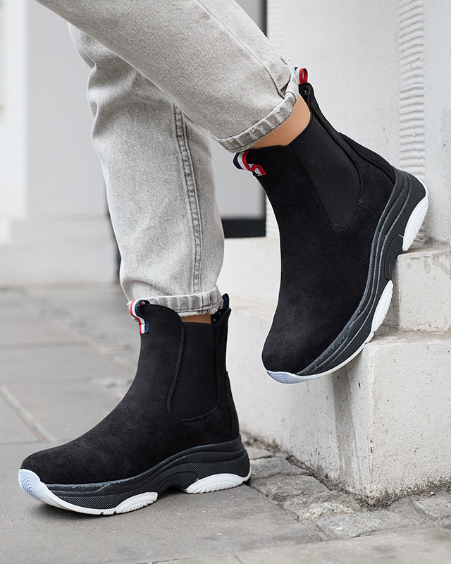 OUTLET Cizme izolate din eco-suede negru pentru femei Ducti- Footwear