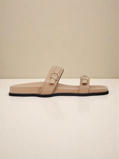 Royalfashion Papuci de damă din piele ecologică EcoTwins Slides