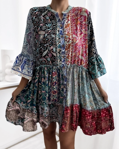 Royalfashion Rochie scurtă pentru femei cu model colorat