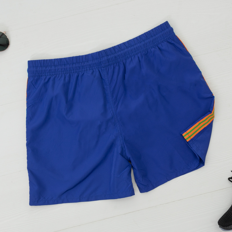 Pantaloni scurți de bărbați sport cu cobalt cu dungi - Îmbrăcăminte