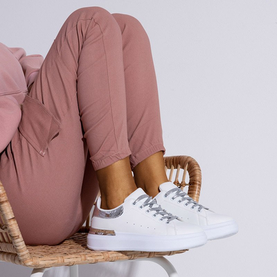 Încălțăminte sport dama Pamelia albă și argintie - Îmbrăcăminte